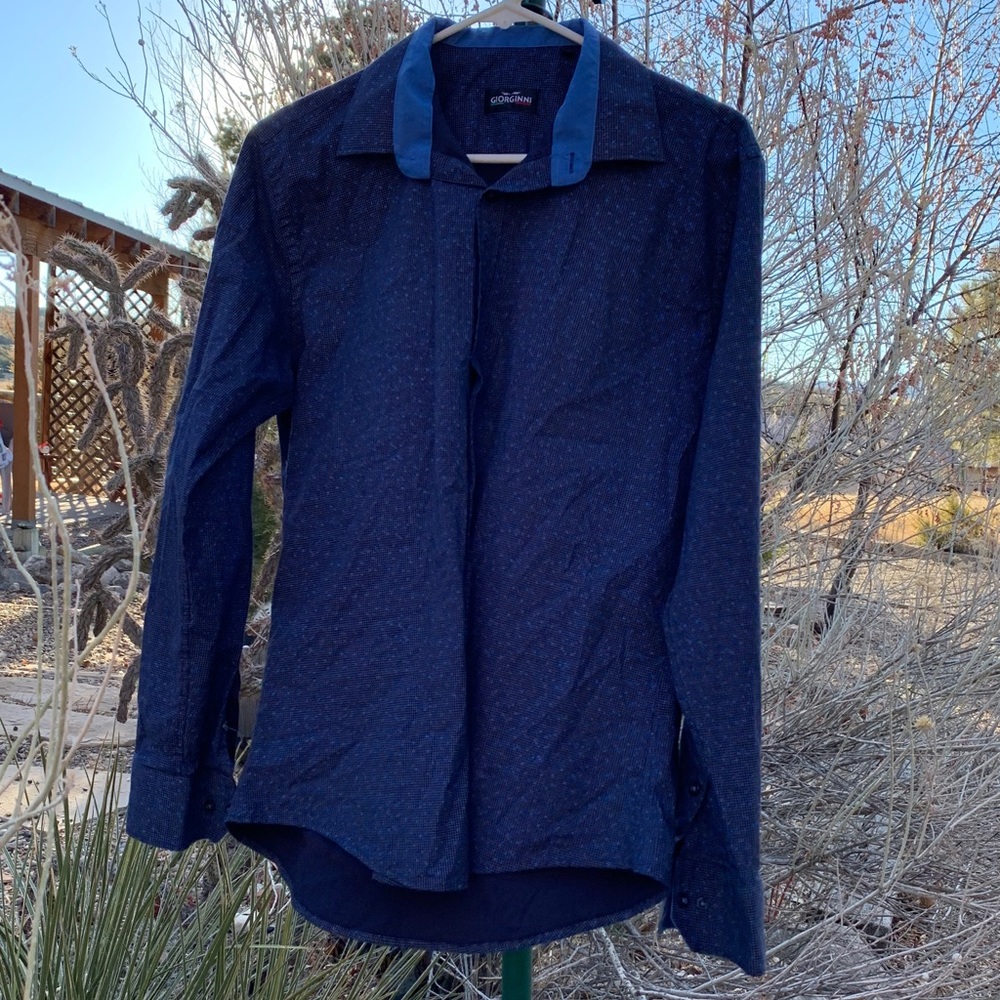 Giorginni Designer Blue Button Down Shirt
